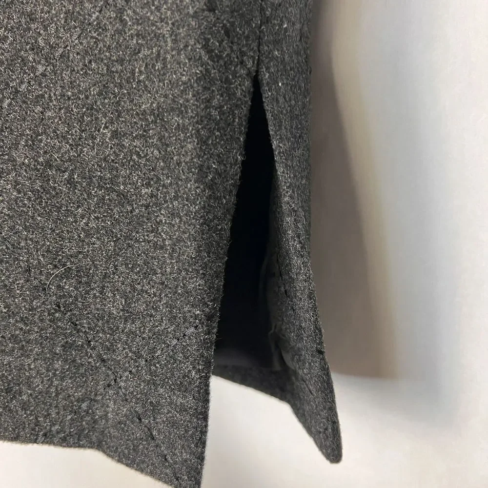 Casual Corner Vintage Pencil Skirt 4 Gray Wool Cashmere Diamond Cut Side Slits